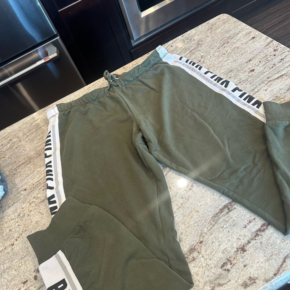 Victoria's Secret Green Track Pants with Elastic Waistband